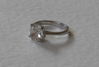 A lady's 18ct white gold engagement/dress ring set an old cut single diamond, approx 2ct 3600-4200