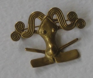 A "South American" gilt metal brooch/pendant in the form of a head of a Moose