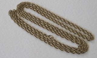 A long gilt metal multi-link chain