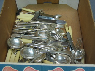 A quantity of various silver plated flatware