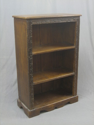 An Eastern carved hardwood 3 tier bookcase 30"