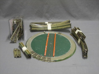A Hornby turn table and a collection of various track