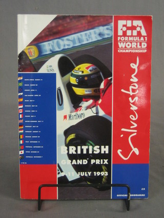 A July 12th 1993 British Grand Prix Programme signed by Ayrton Senna