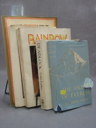 John Hunt "The Ascent of Everest", Colin Forbes proof copy "Dead Lock", Judy Garland and first edition 1979 "The Secret Life of Queen Victoria" and a map of Roman Britain