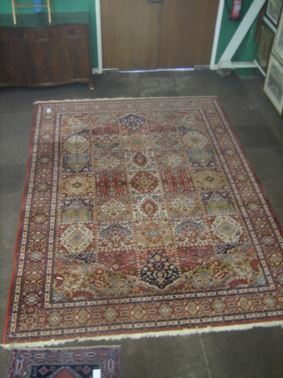 A rust ground Belgian wool rug 129" x 98"