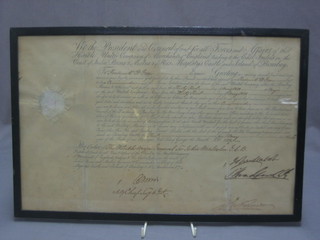 A Georgian commissioning warrant from the Honourable East India Company to Frederick K W Green, dated May 1828 11" x 17" (see also lots 225z and 672)