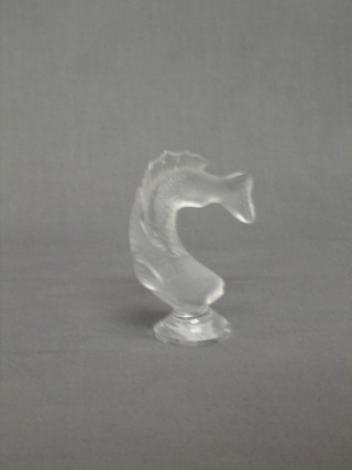 A modern Lalique glass figure in the form of a diving carp 3"