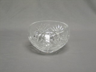 A Doulton circular cut glass bowl 7"