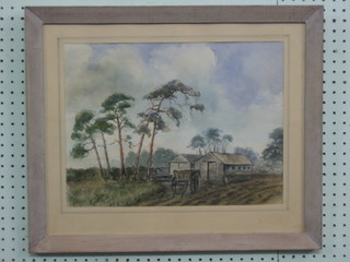 George Warner, watercolour drawing "Hardman's Lane, Scaynes Hill" signed and dated 1971 12" x 15"
