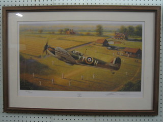 Bill Perring, a limited edition coloured print "Spitfire" 12" x 22"
