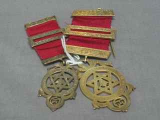 2 silver gilt Royal Arch Chapter jewels