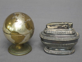 A Ronson Queen Anne table lighter and a table lighter in the form of a Globe