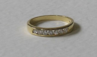 An 18ct yellow gold half eternity ring set diamonds, approx 0.33ct