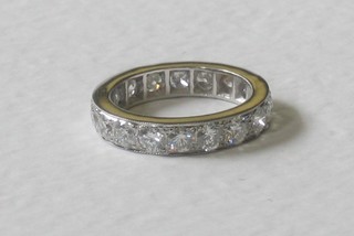 A lady's 18ct white gold full eternity ring, approx 2.85ct