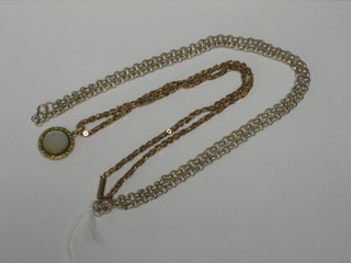 A gilt metal chain and 1 other