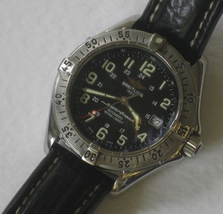 A gentleman's Breitling Super Ocean wristwatch contained in a stainless steel case