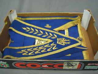 A quantity of Grand Lodge regalia comprising full dress apron and collar and undress apron and collar (Assistant Grand Sword Bearer)
