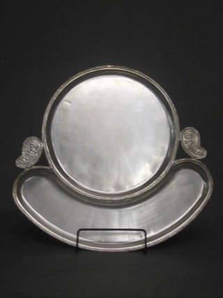 6 circular Eastern silver plated platters