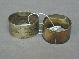 2 silver napkin rings, 1 ozs