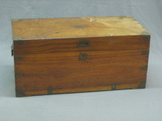 A 19th Century Camphor trunk with hinged lid and brass banding  37"