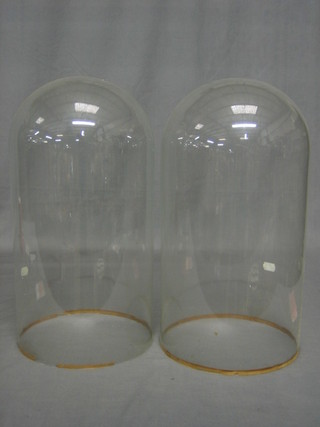 2 glass domes 17"