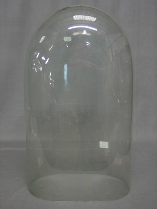 A large oval glass dome 23"
