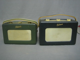 2 Roberts portable radios contained in green cases