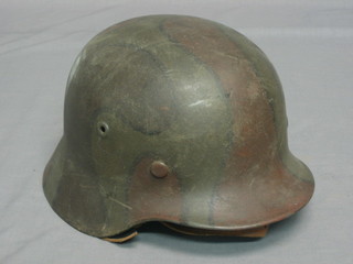 A German style steel helmet