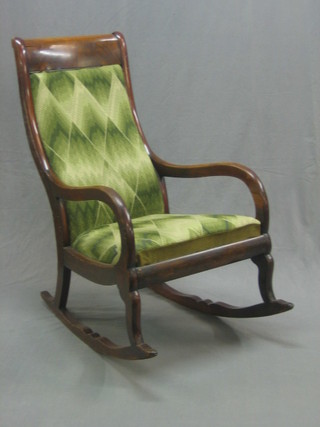 A 19th Century mahogany bar back rocking chair