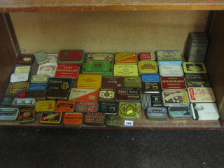 A large collection of various old metal cigarette tins and other tins etc
