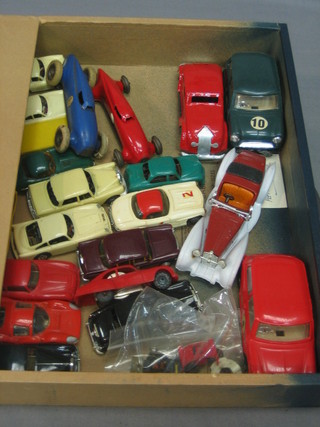 2 Slot Car models of minis and various other toy cars