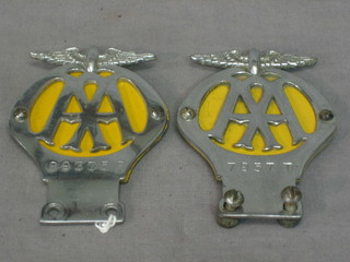 2 AA beehive badges marked 89335R and 7957T