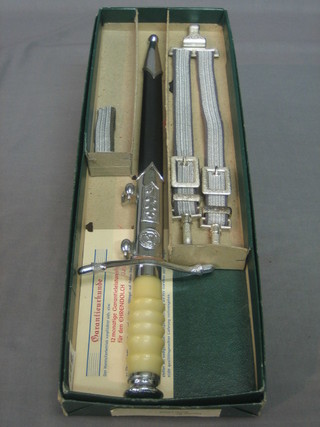 A German Republic dagger complete with dagger hanger, the blade marked 79716, with original cardboard box