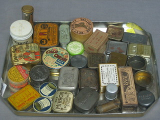 A collection of various small tins