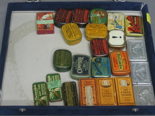 A collection of various gramophone needle tins