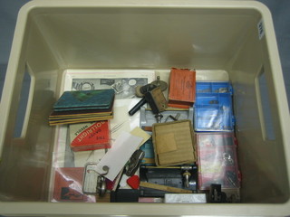 A collection of various gramophone needles, sharpeners etc