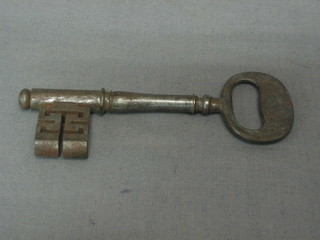 A Georgian polished steel key marked GR, 86 Greenwich Park