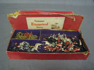 A Britains Historical series box containing a George VI Coronation Coach (f), various figures of Light Guards, Yeoman of the Guard, Postillions etc