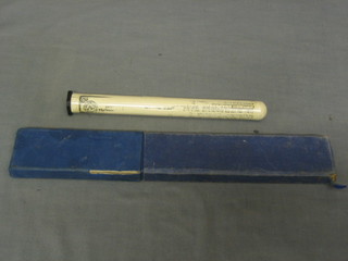 A Blundell slide rule together with a beer hydrometer