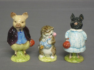 3 Beswick Beatrix Potter figures - Pig Wig, Miss Moppet and Pigling Bland
