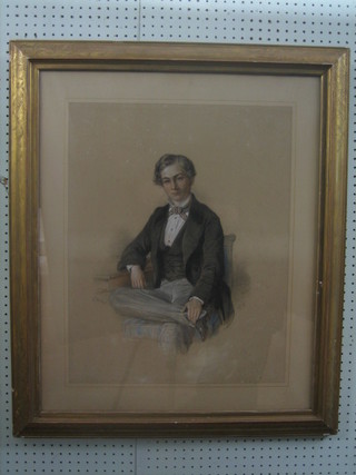 J Gilbert, watercolour drawing, portrait "J Freemantle" signed and dated 1856 22" x 18"