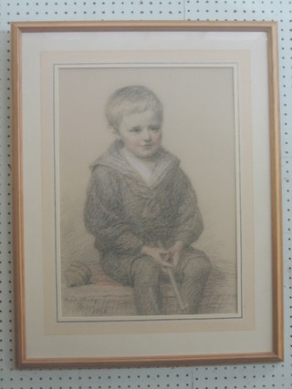 A gouache portrait "Seated Boy Dressed as a Sailor" marked Paget G C Ellaby, indistinctly signed and dated 1892 19" x 13"