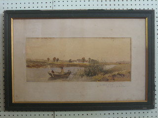19th Century watercolour drawing "Dartford Creek" with inscription 7" x 18"
