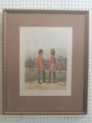 19th Century coloured print "The New Series of Ackerman's Costumes of the British Army No. 4 Grenadeer Guards" 14" x 10"