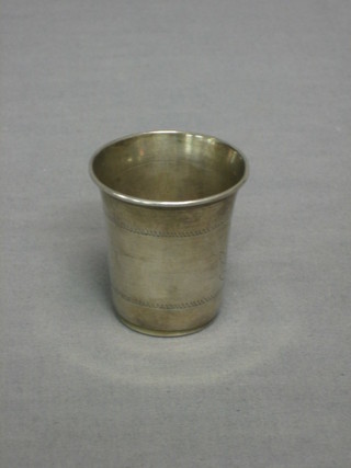A Victorian engraved silver beaker, engraved Star of David, London 1869, 1 ozs