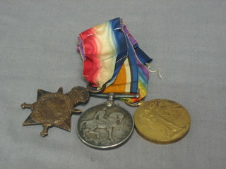 A group of 3 medals comprising 1914-15 Star, British War medal and Victory medal to PO 17547 Pte. H A Coleman Royal Marine Light Infantry