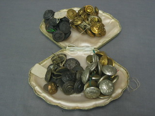 A collection of various military buttons including West Indian 2nd Regiment, Royal Army Pay Corps etc