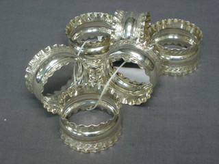 A set of 6 silver napkin rings, Birmingham 1924, 5 ozs