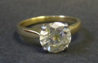 An 18ct gold dress ring set a solitaire diamond - approx 1.80ct