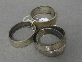 4 various silver bangles